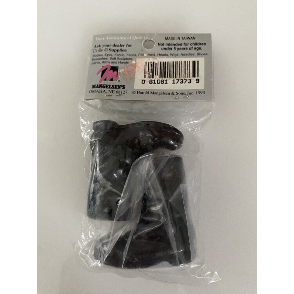 Vintage 2 In Black Porcelain Doll Boots by Dolls & Supplies in Original Bag - Picture 11 of 13